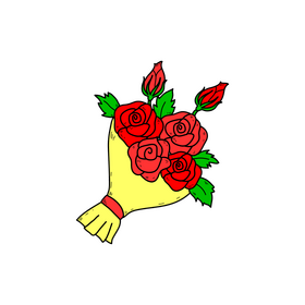 Rose bouquet drawing clipart