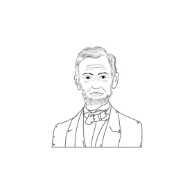 Abraham Lincoln drawing black and white clipart