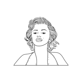 Marilyn Monroe drawing black and white clipart