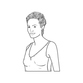 Angelina Jolie drawing black and white clipart