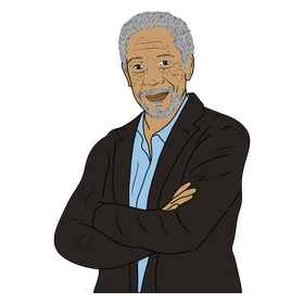 Morgan Freeman cartoon drawing clipart
