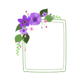 Floral border portrait clipart