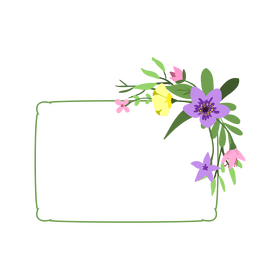 Flowers border landscape clipart