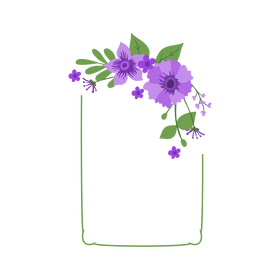 Floral border portrait clipart