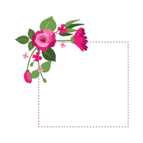 Pink floral border clipart