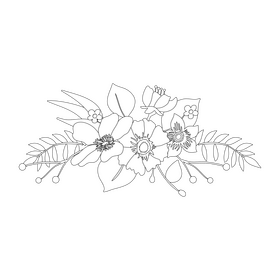 Design flowers for frame and border black and white clipart