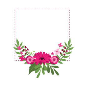 Pink flowers frame clipart