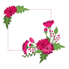 Corner floral border frame clipart