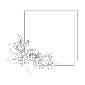 Design floral border black and white clipart