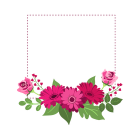 Pink floral frame clipart