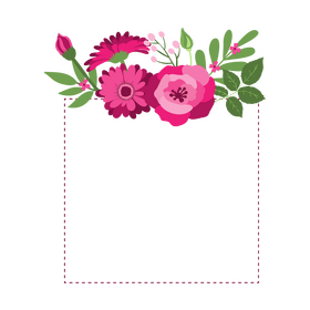 Square floral frame clipart