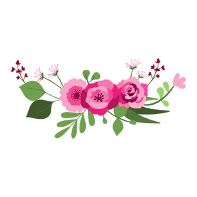 Transparent pink flowers frame clipart