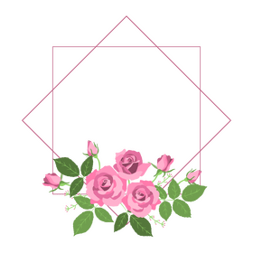 Pink roses frame clipart