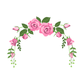 Transparent pink roses floral frame clipart