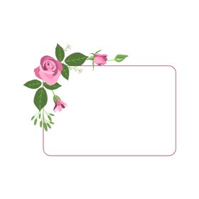 Rectangle pink rose flower frame clipart