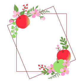 Apple fruit blossom border clipart