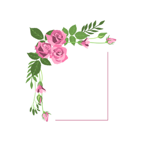 Portrait pink roses floral frame clipart