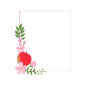 Apple tree blossom frame clipart