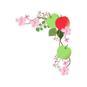 Apple blossom fruit frame clipart