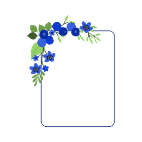 Blueberry flower border clipart