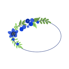 Floral frame of blueberry blossom clipart