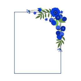 Portrait flower border of blueberry blossom clipart