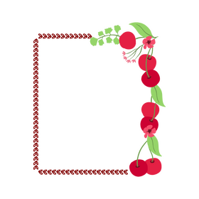 Cherry fruit portrait border clipart