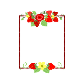 Strawberry blossom portrait border clipart