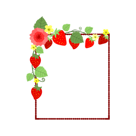 Strawberry blossom flower frame clipart
