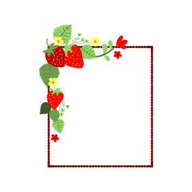 Strawberry blossom flowers border clipart