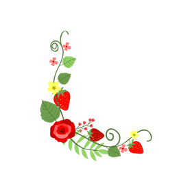 Transparent strawberry blossom frame clipart