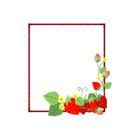 Strawberry blossom frame border clipart