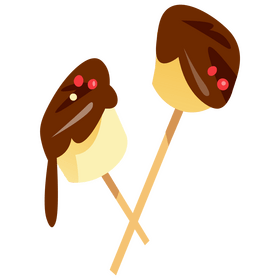 Banana with chocolate clipart