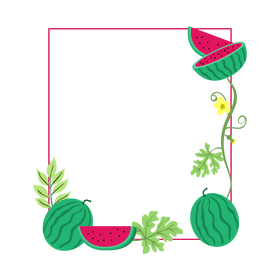 Flower frame of watermelon blossom clipart