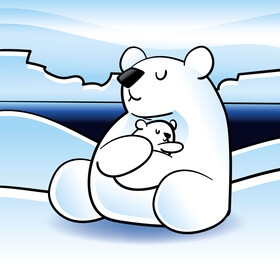 Polar bear cartoon vector