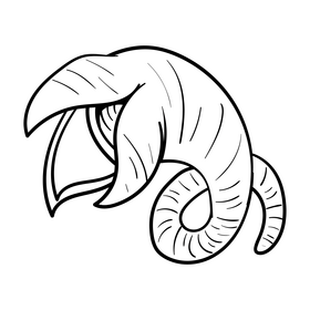 Worms cartoon black and white clipart