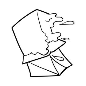 Butter cartoon black and white clipart