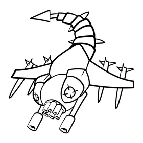 Dragonfly cartoon black and white clipart