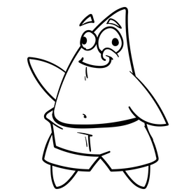 Starfish cartoon black and white clipart