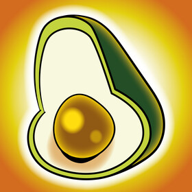 Avocado cartoon vector