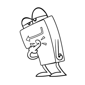 Keyboard cartoon black and white clipart