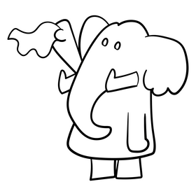 Goodbye cartoon black and white clipart