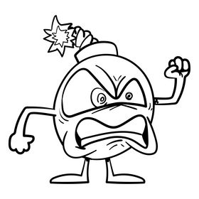 Bomb cartoon black and white clipart
