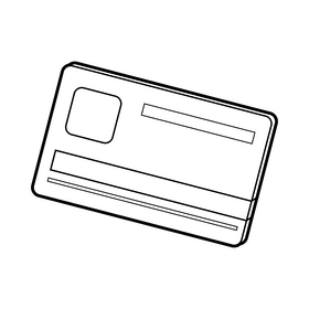 Credit card cartoon black and white clipart