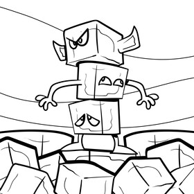 Ice cartoon black and white vector