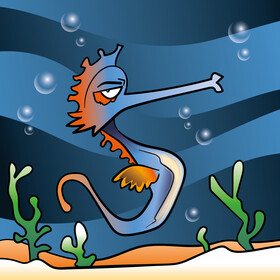 Seahorse cartoon vector
