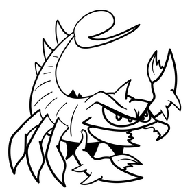 Scorpion cartoon black and white clipart