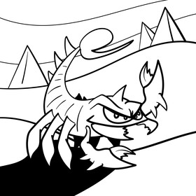 Scorpion cartoon black and white vector