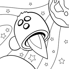 Coconut cartoon black and white vector