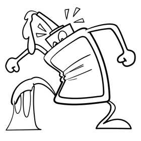 Glue cartoon black and white clipart